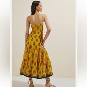 NWT Sachin + Babi Tiered Midi Dress Anthropologie Batik Chiffon Floral 10 Sample
